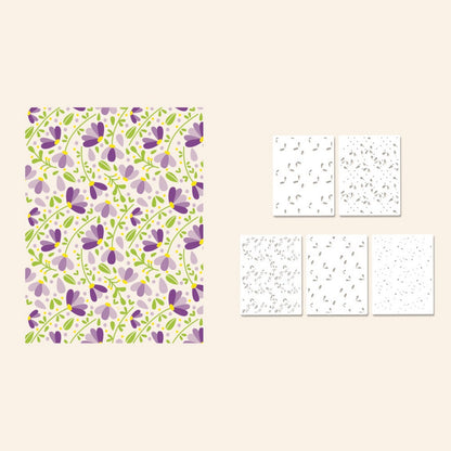 5 PCS Little Flowers Pattern DIY Painting Hollow Stencil