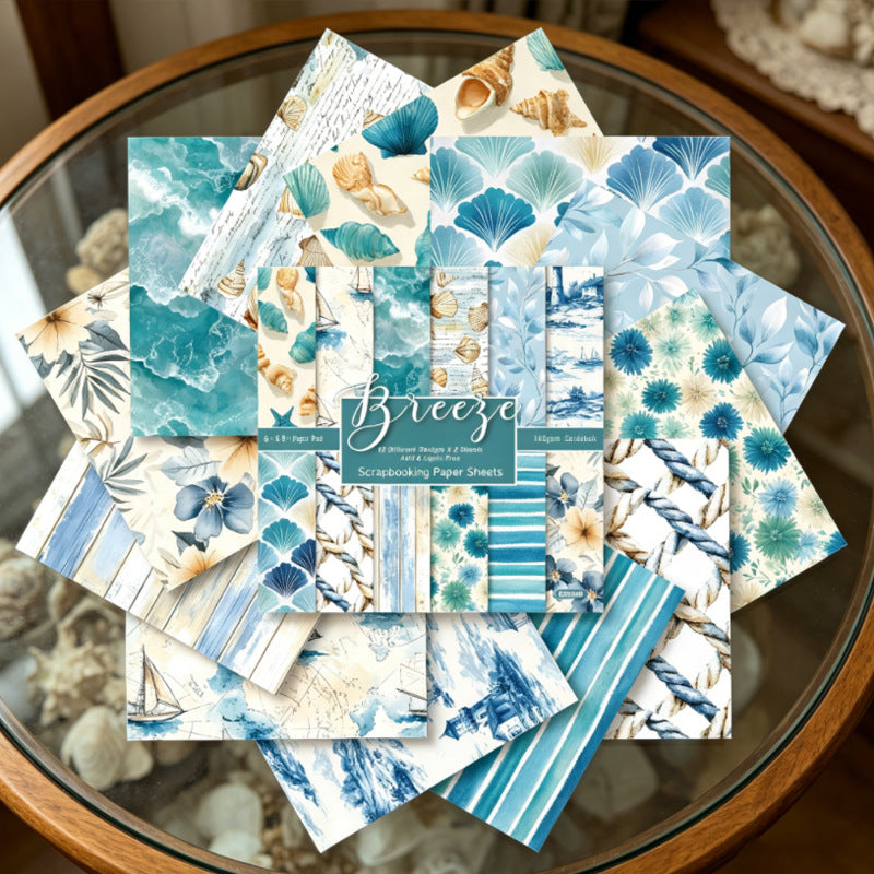 24PCS 6" Beach Scrapbook Paper & Cardstock