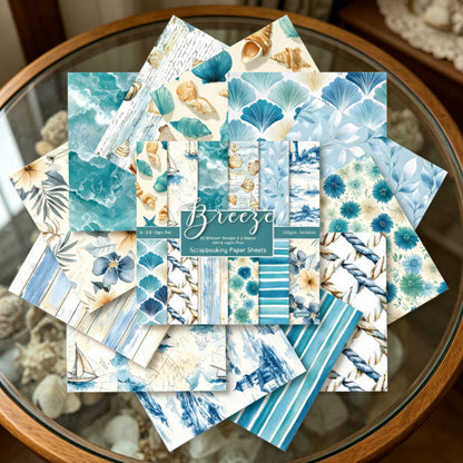 24PCS 6" Beach Scrapbook Paper & Cardstock
