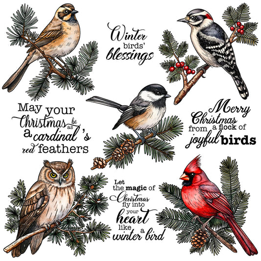 Christmas Birds Clear Stamps