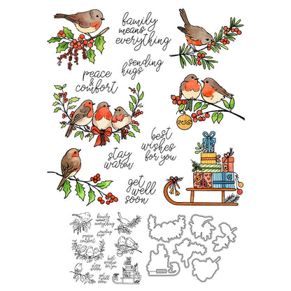Christmas Birds Dies & Stamps Set