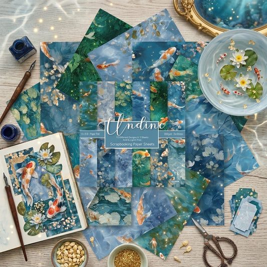 24PCS 6" Undine Scrapbook Paper & Cardstock