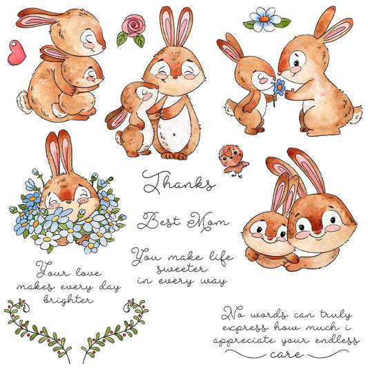 Happy Mother's Day Rabbits Dies & Stamps Set