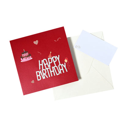 3D Creative Birthday Cake Pop-Up Greeting Card