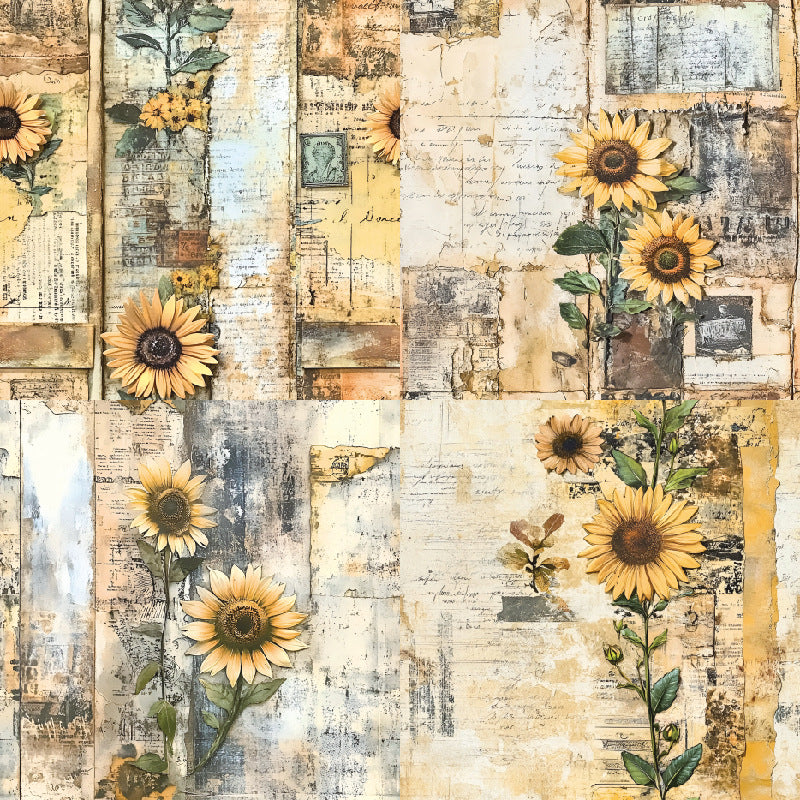 24PCS 6" Sunflower Scrapbook Paper & Cardstock
