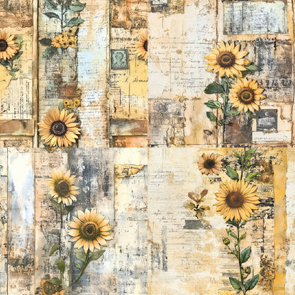 24PCS 6" Sunflower Scrapbook Paper & Cardstock