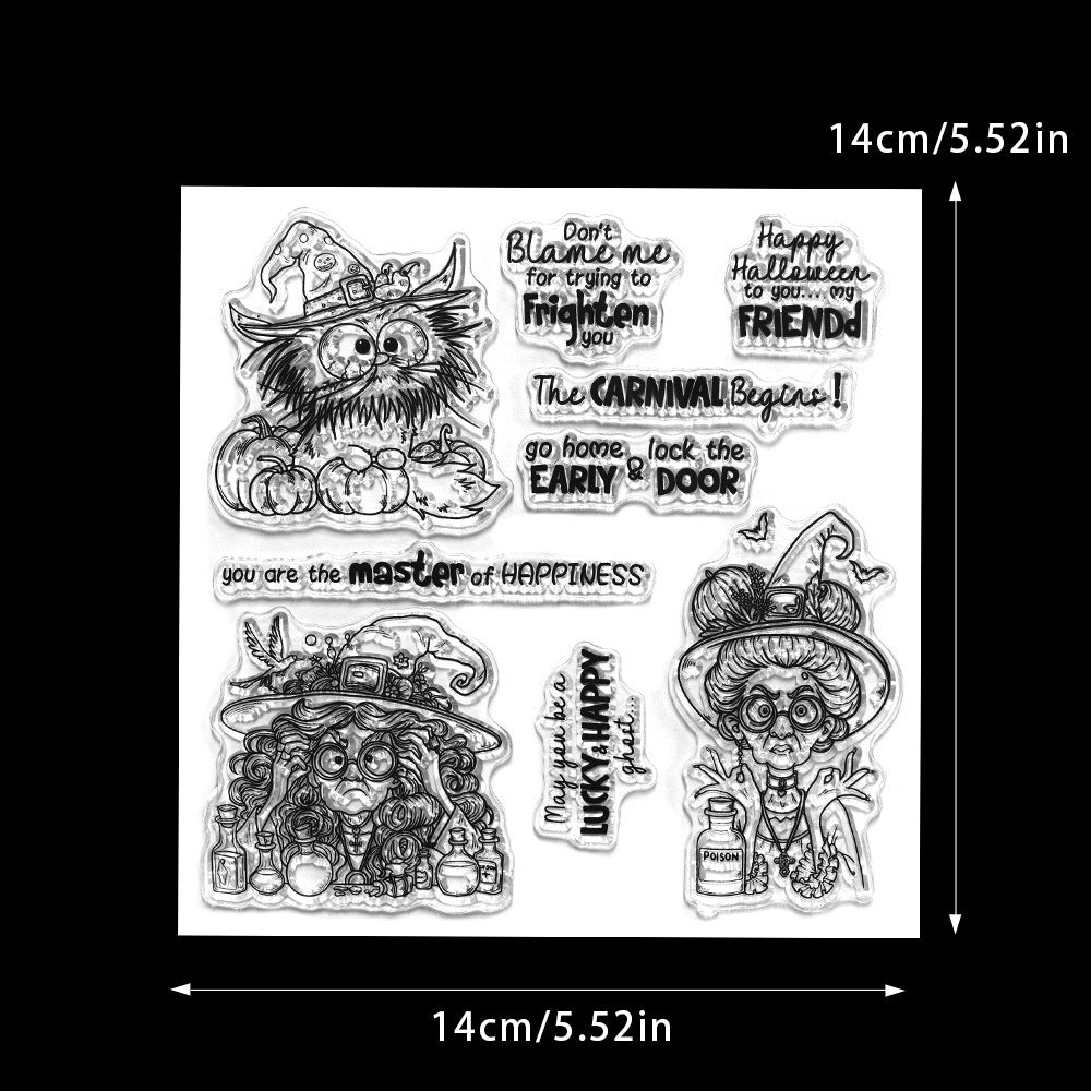 Halloween Witch Kitten Dies & Stamps Set