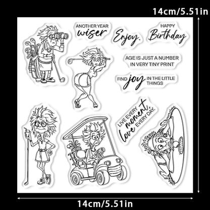 Grandma Playing Golf Dies & Stamps Set