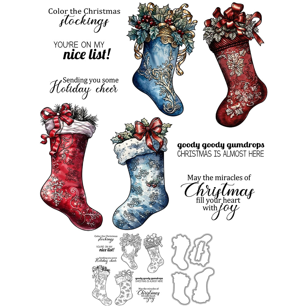 Christmas Stockings Dies & Stamps Set