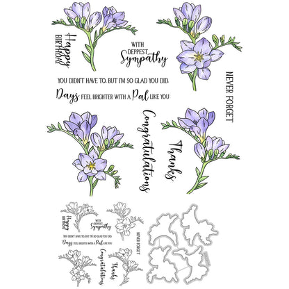 Pretty Freesia Dies & Stamps Set
