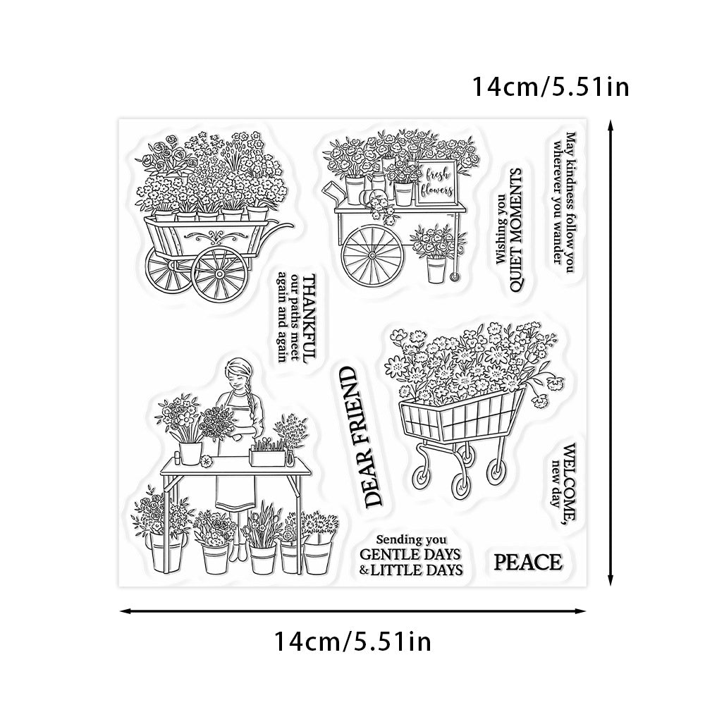 Flower Stall Girl Clear Stamps