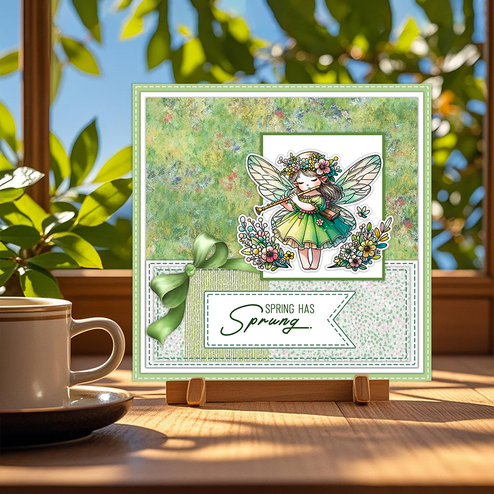 Spring Flower Elves Clear Stamps