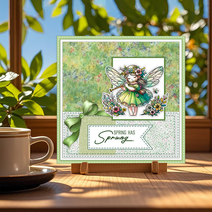 Spring Flower Elves Clear Stamps