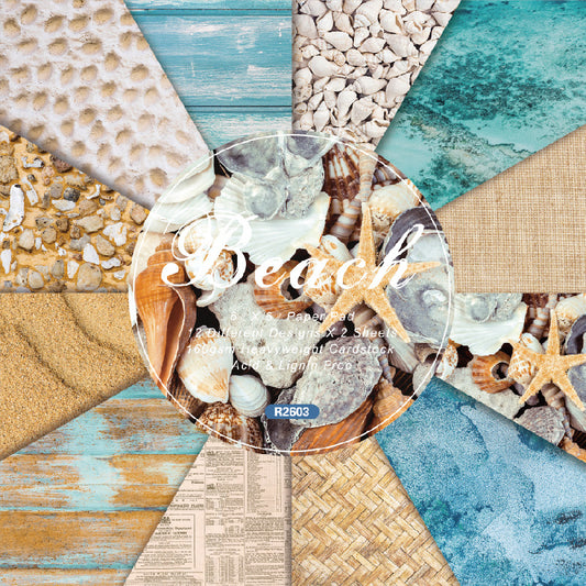 24PCS 6" Beach Scrapbook Paper & Cardstock