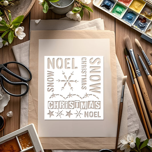 Christmas Text Pattern DIY Painting Hollow Stencil