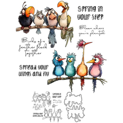 Funny Birds Dies & Stamps Set
