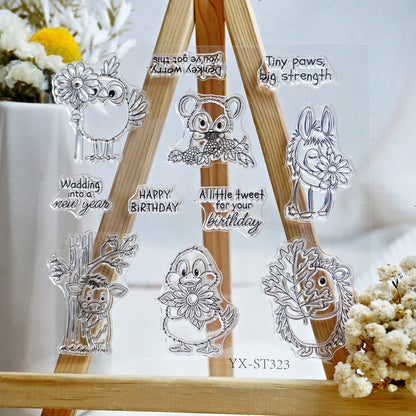 Six Adorable Animals Clear Stamps