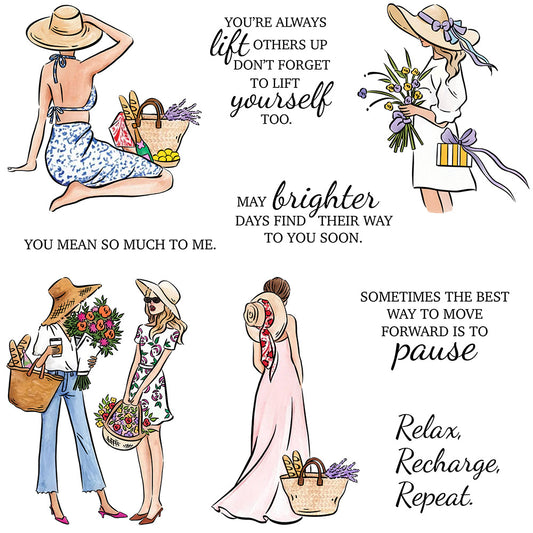 Women On Vacation Clear Stamps