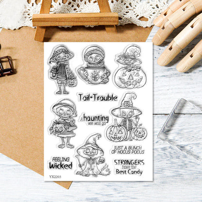 Halloween Skull Pumpkin Dies & Stamps Set