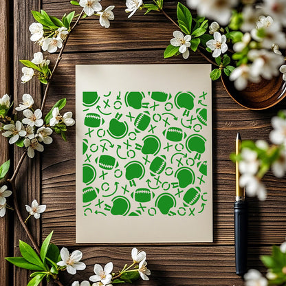 Rugby Pattern DIY Painting Hollow Stencil
