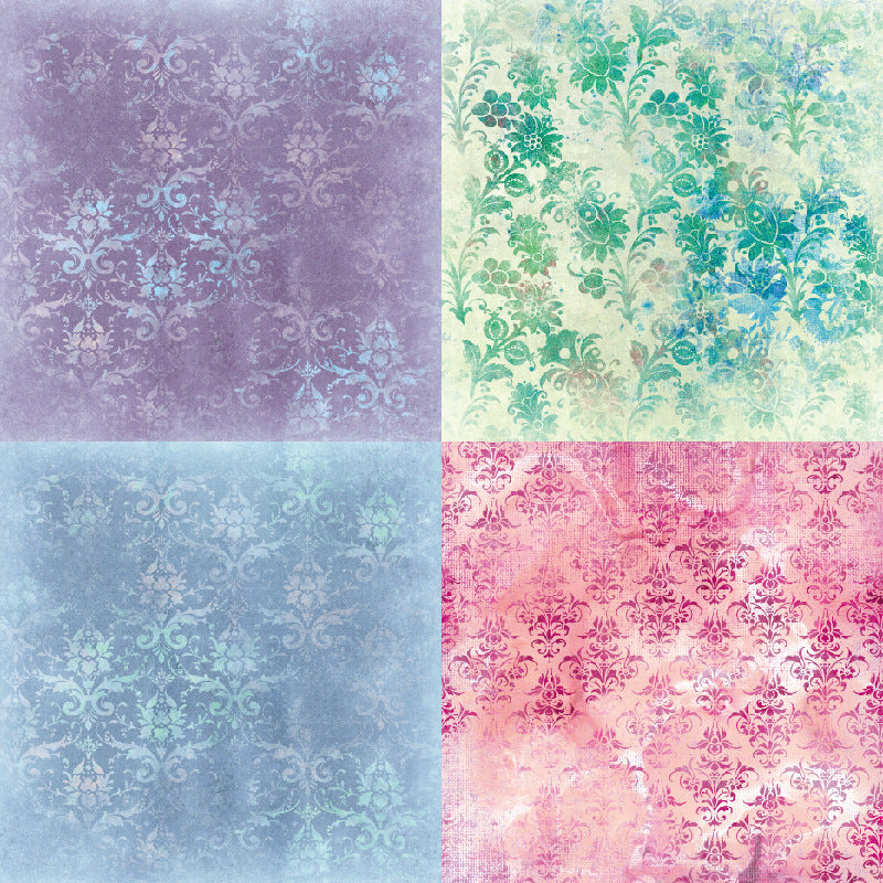 24PCS 6" Damask Scrapbook Paper & Cardstock