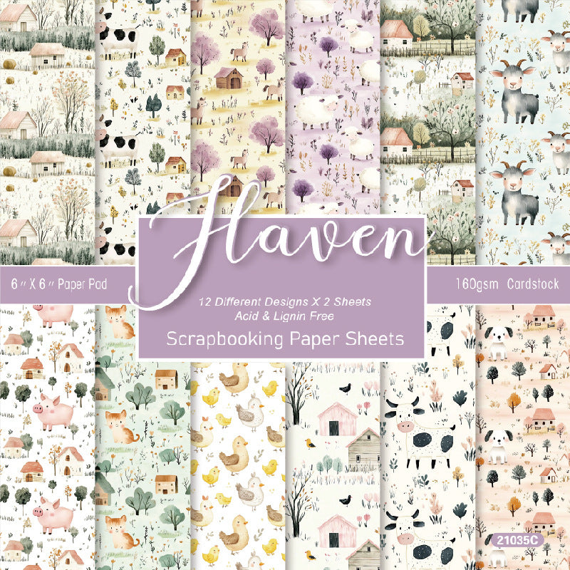 24PCS 6" Haven Scrapbook Paper & Cardstock