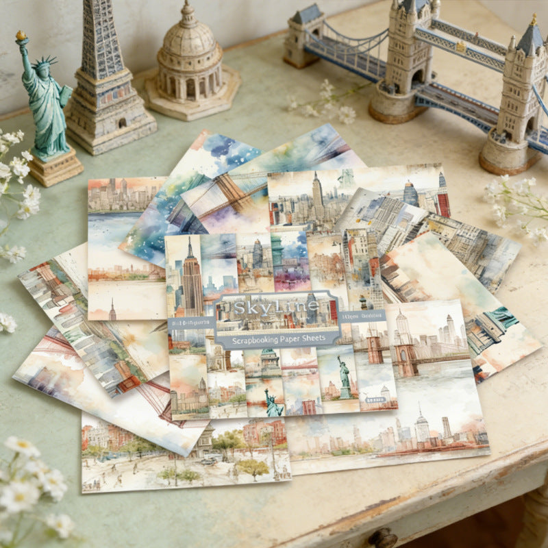 24PCS 6" Skyline Scrapbook Paper & Cardstock