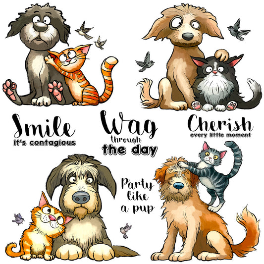 Cat and Dog Friendship Clear Stamps