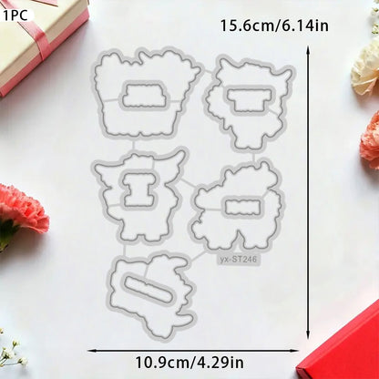 Flower Cow Dies & Stamps Set