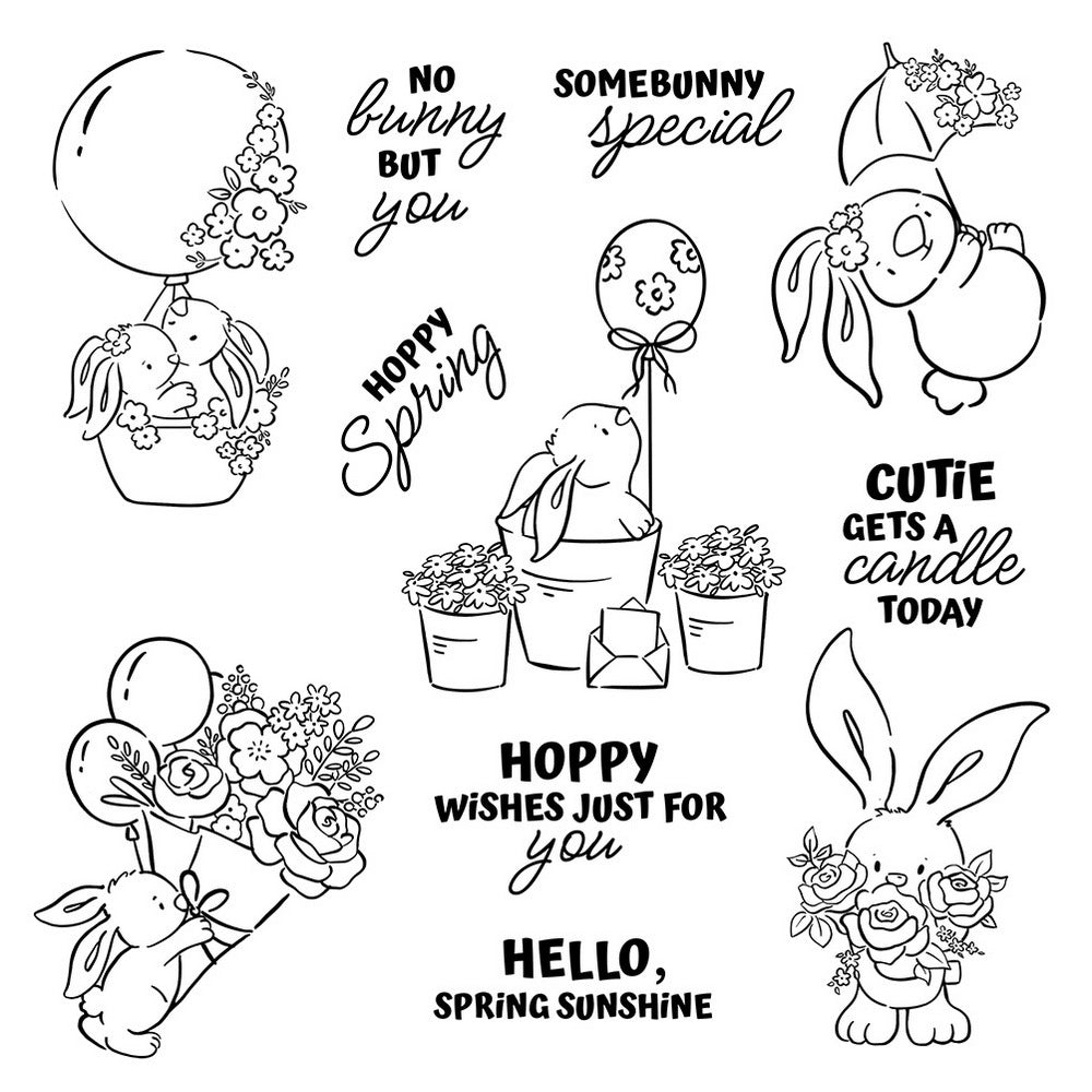 Balloon Rabbit Clear Stamps