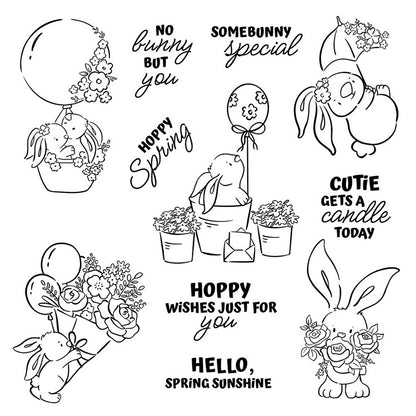 Balloon Rabbit Clear Stamps