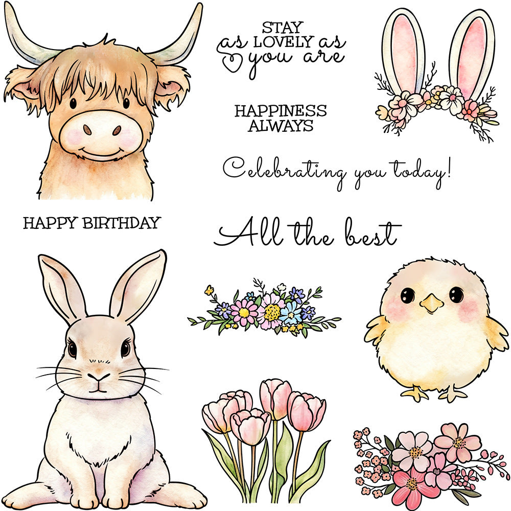 Animals and Flowers Clear Stamps