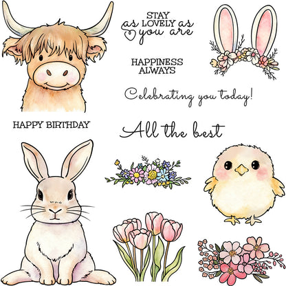 Animals and Flowers Clear Stamps