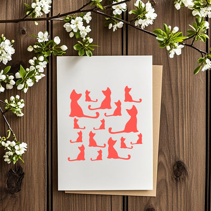 Kitten Pattern DIY Painting Hollow Stencil