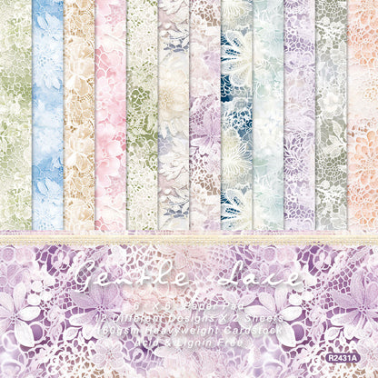 24PCS 6" Gentle Lace Scrapbook Paper & Cardstock