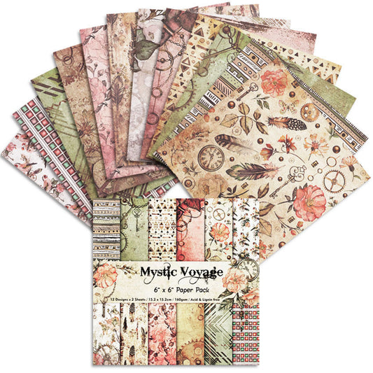 24PCS 6" Mystic Voyage Scrapbook Paper & Cardstock