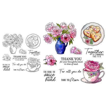 Beautiful Flowers and Cookies Clear Stamps