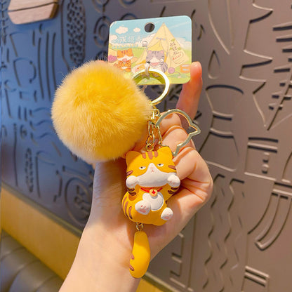 Cute Cat Plush Keychain