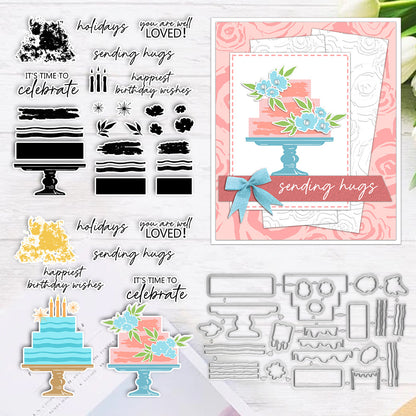Birthday Cake Dies & Stamps Set