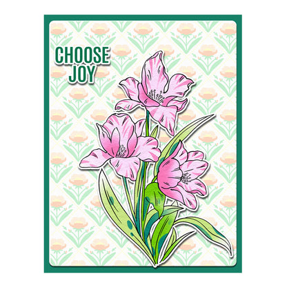 4 PCS Pretty Flowers Pattern DIY Painting Hollow Stencil