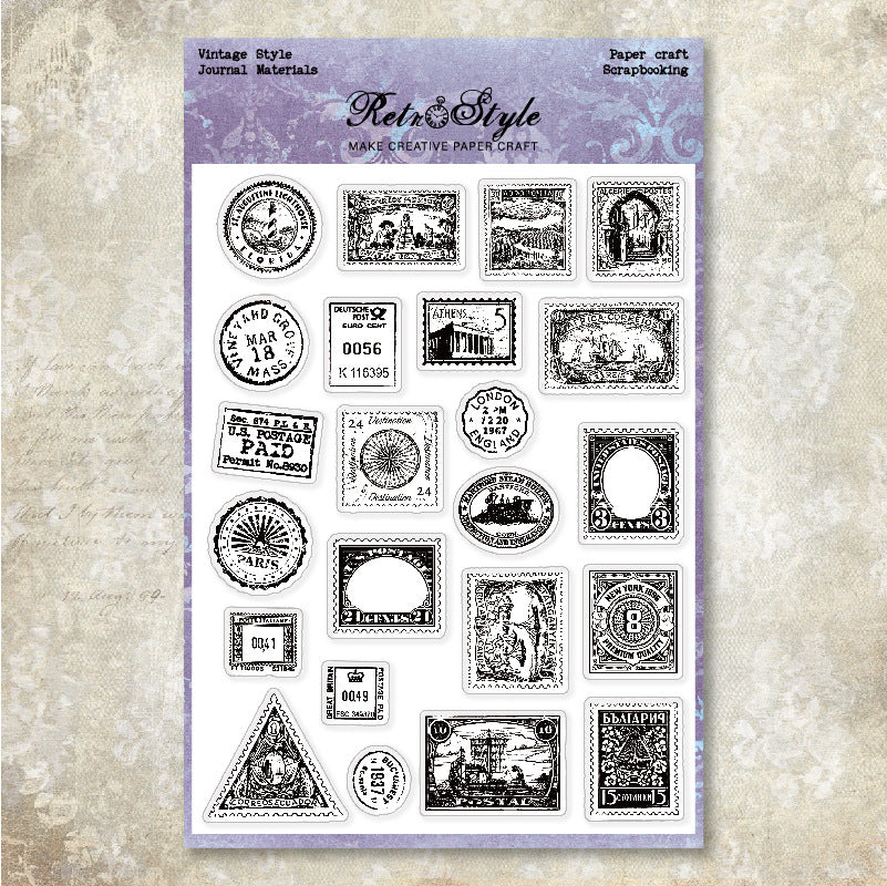 Vintage Style DIY Journal Clear Stamps