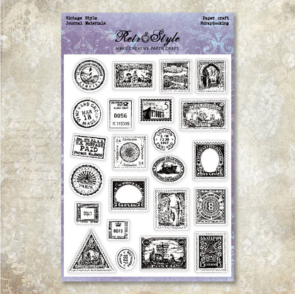 Vintage Style DIY Journal Clear Stamps