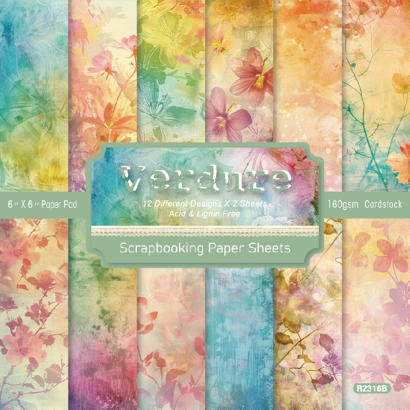 24PCS 6" Verdure Scrapbook Paper & Cardstock