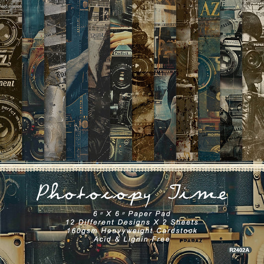 24PCS 6" Photocopy Time Scrapbook Paper & Cardstock