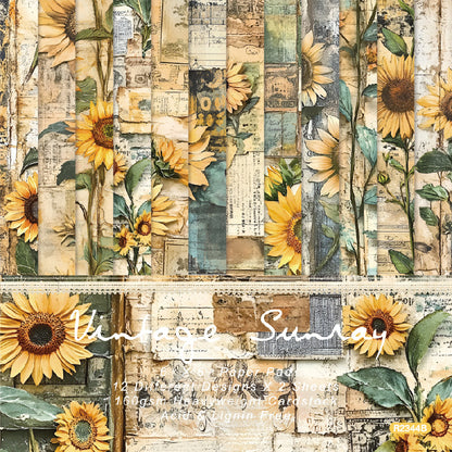 24PCS 6" Sunflower Scrapbook Paper & Cardstock