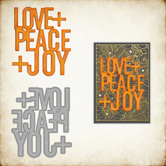 "LOVE+PEACE+JOY" Words Metal Cutting Dies