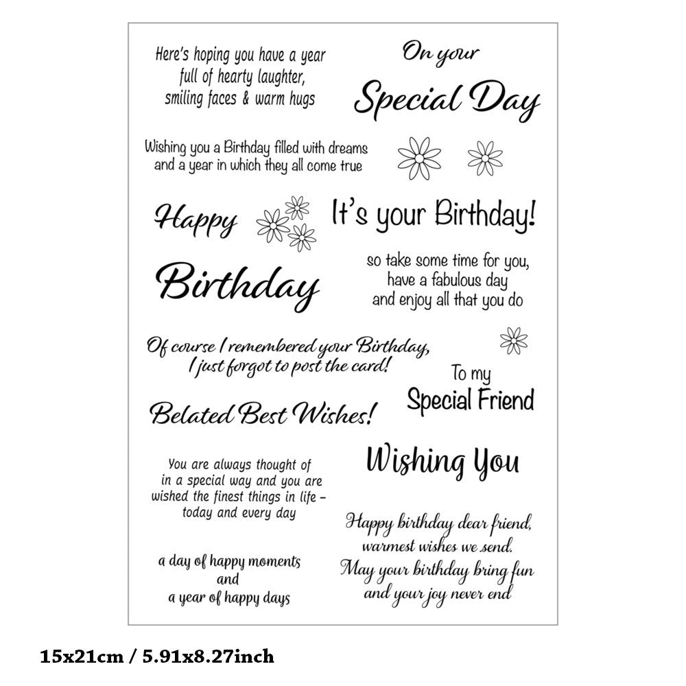 Birthday Wishes Clear Stamps