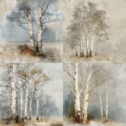 24PCS 6" Winter Woods Scrapbook Paper & Cardstock