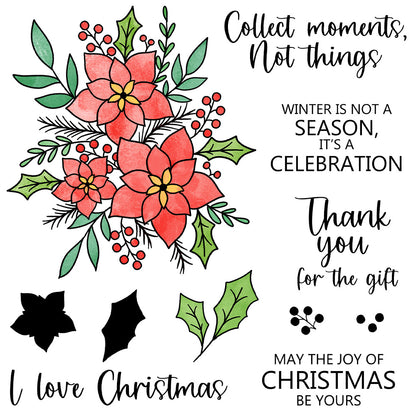 Christmas Flower Dies & Stamps Set