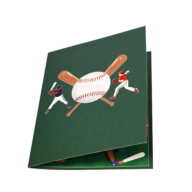 3D Creative Baseball Pop-Up Greeting Card